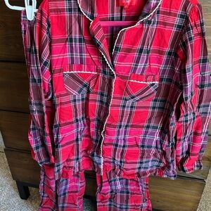 Victoria's Secret Red and Pink Plaid Pajama Set